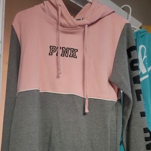 Womens Pink and Grey Size Medium Pink Brand Hoodie